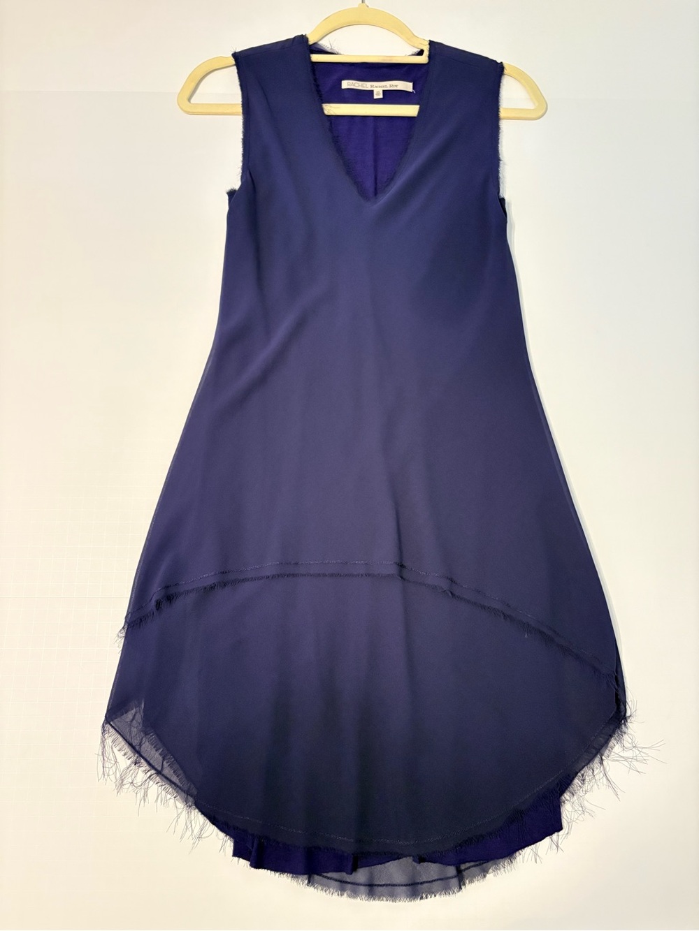 Kacey Montoya’s Closet | RACHEL Rachel Roy Navy Sleeveless High-Low V-Neck Dress